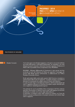 PROSPERO - 2014 PROGETTO SPERIMENTALE DI