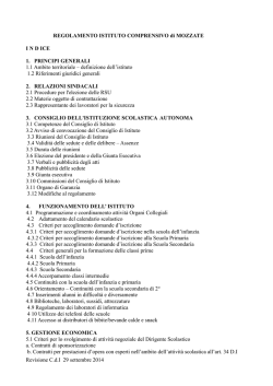 Revisione C.d.I 29 settembre 2014 REGOLAMENTO ISTITUTO