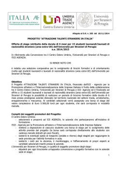 Bando e modello di domanda - Università per Stranieri di Perugia