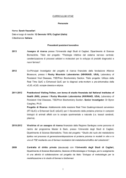 Curriculum Vitae - Universit&agrave; degli studi di Cagliari.