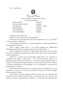 Del. n. 23/2014/CCN Sezione regionale di controllo