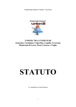 Statuto Union3 - Unione dei Comuni 3