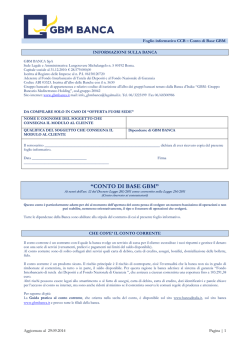 CONTO DI BASE GBM STANDARD.agg. 29.09.2014