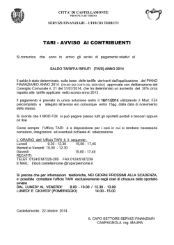 TARI 2014 - Comune di Castellamonte