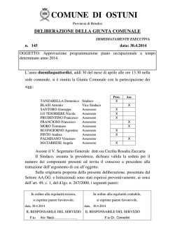 deliberazione della giunta comunale