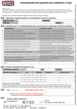 DICHIARAZIONE PER ACQUISTO GAS FLUORURATI (F-GAS)
