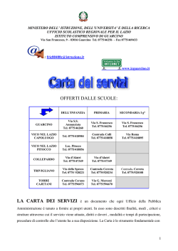 carta dei servizi 2014-2015 - Istituto Comprensivo Statale di Guarcino