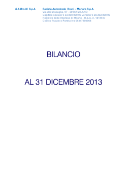 bilancio di esercizio al 31 dicembre 2013