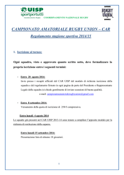 CAMPIONATO AMATORIALE RUGBY UNION – CAR