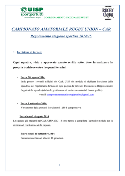 CAMPIONATO AMATORIALE RUGBY UNION &ndash; CAR