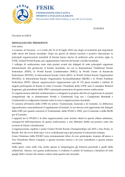 01.08.2014 Circolare nr 6/2014 MESSAGGIO DEL PRESIDENTE Car