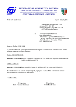Parziale rettifica svolgimento Trofeo CONI 2014