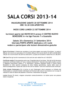 CNB FIT CLUB - REGOLAMENTO SALA CORSI 2014-15