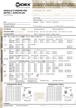 Download il modulo per ordinazioni auricolari/gusci
