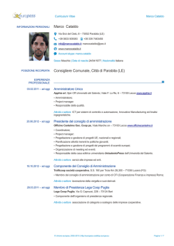 Curriculum Vitae Marco Cataldo