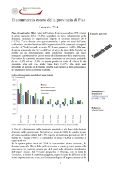 Il commercio estero nella provincia di Pisa: I semestre 2014