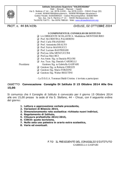 Consiglio di istituto - Istituto Istruzione Superiore Valdichiana