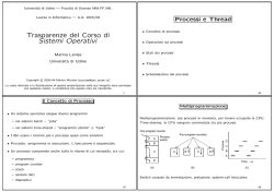 Processi e Thread - Dipartimento di Matematica e Informatica