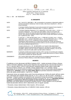 Decreto prot. n. 156 del 05/02/2014 - Ufficio scolastico regionale per