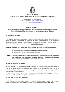 BANDO PUBBLICO - Comune di Imperia