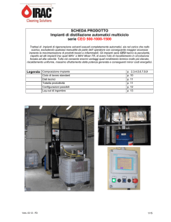 SCHEDA PRODOTTO Impianti di distillazione automatici