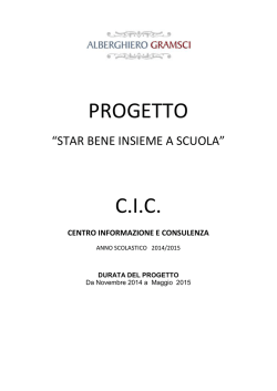 progetto cic - 2014 Istituto Professionale Alberghiero &laquo;Antonio
