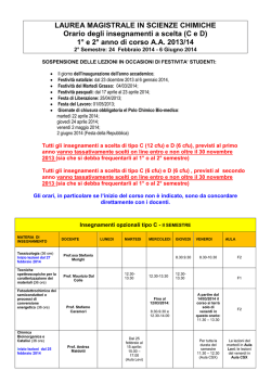 CORSO DI LAUREA TRIENNALE IN CHIMICA