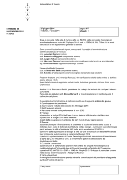 il segretario il presidente 27 giugno 2014 verbale n. 7 Cda/2014