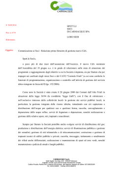 Comunicazione ai Soci - Relazione primo bimestre di