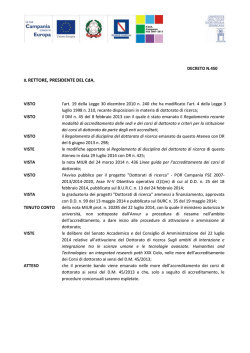 IL RETTORE, PRESIDENTE DEL CdA , - Istituto Universitario Suor