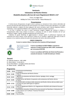 Seminario Valutazione del Rischio Chimico