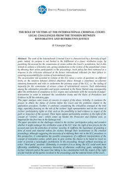 the role of victims at the international criminal court: legal