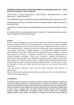 SINDROME INFIAMMATORIA AUTOIMMUNE INDOTTA DA
