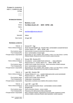 Via S.Maria Goretti n.29 - 60010 OSTRA (AN) ass