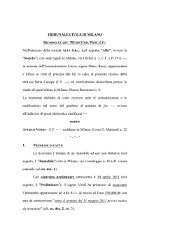 Ricorso &ndash; Avv. Valeria Mazzoletti &ndash; III sess &ndash; 28 maggio 2014