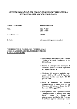 autocertificazione del curriculum vitae et studiorum ai sensi degli artt