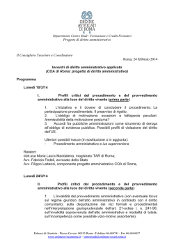 Progetto di diritto amministrativo Il Consigliere Tesoriere e