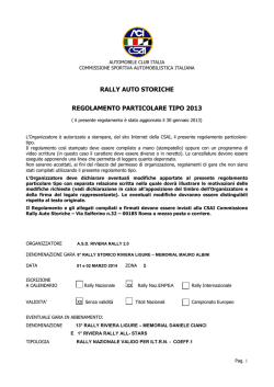 RPG Storico - Rally Riviera Ligure