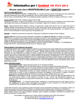 Informativa per i Genitori SAF PLUS 2014