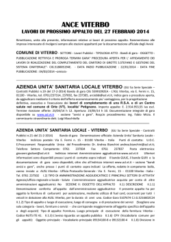 ance viterbo ance viterbo lavori di prossimo appalto del 27 febbraio