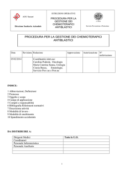 Procedura somministrazione antiblastici