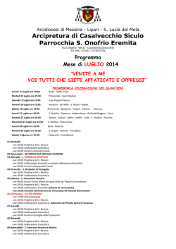 Arcipretura di Casalvecchio Siculo Parrocchia S. Onofrio Eremita