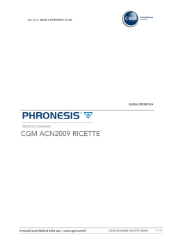 Guida Operativa CGM ACN2009 RICETTE