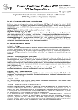 Foglio Informativo N06 - Cassa depositi e prestiti spa
