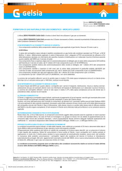 fornitura di gas naturale per uso domestico - mercato libero