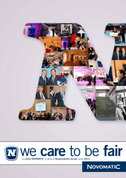 La rivista NOVOMATIC in tema di Responsabilit&agrave; Sociale, anno 2013