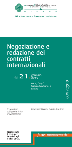 Programma del convegno - Ordine dei Dottori Commercialisti e degli