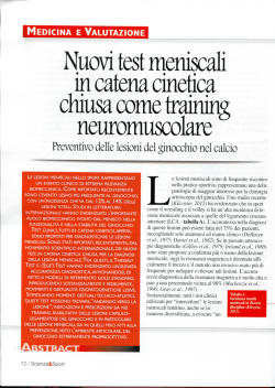 Nuovi test meniscali in catena cinetica chiusa come training