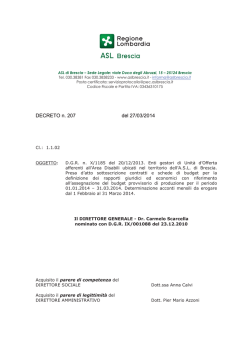 DECRETO n. 207 del 27/03/2014