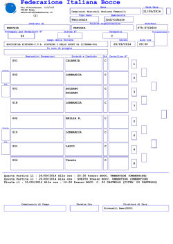 Sorteggio - Federazione Italiana Bocce